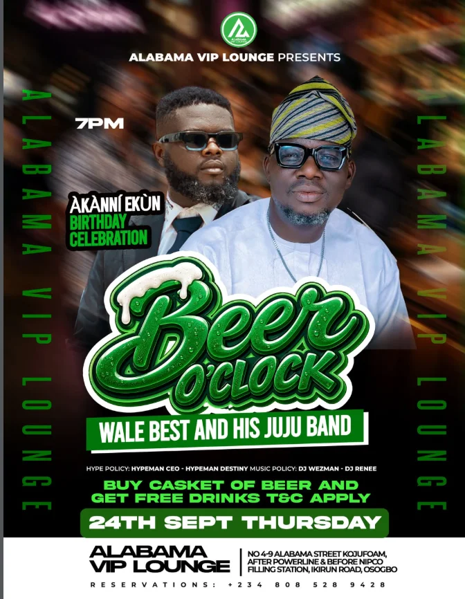 BEER O’CLOCK with Wale Best & His Juju Band 